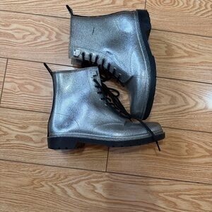 Michael Kors Metallic Silver rain Boots